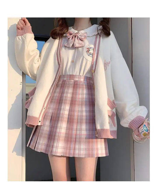 2025 Autumn Winter Women Sweater Loose Japanese Style Sweet Knitted Cardigan Embroidery Oversize Harajuku Female Cardigans Cute