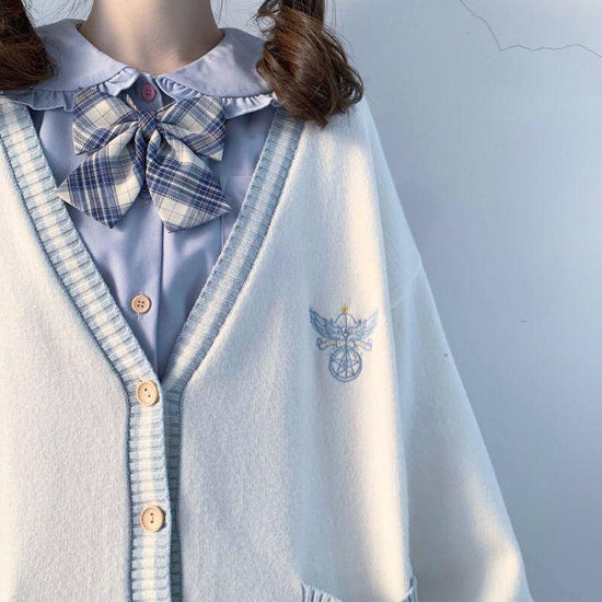 2025 Autumn Winter Women Sweater Loose Japanese Style Sweet Knitted Cardigan Embroidery Oversize Harajuku Female Cardigans Cute